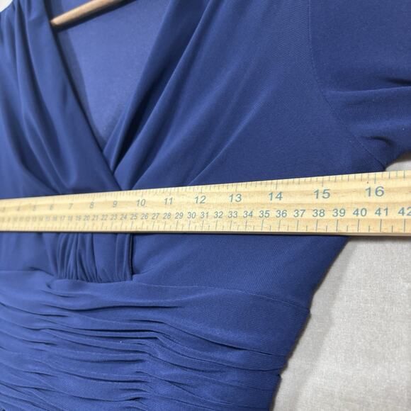 Evan Picone Womens Midi Dress Sz 4 Faux Wrap Flattering Cocktail Career Classic - Picture 7 of 10